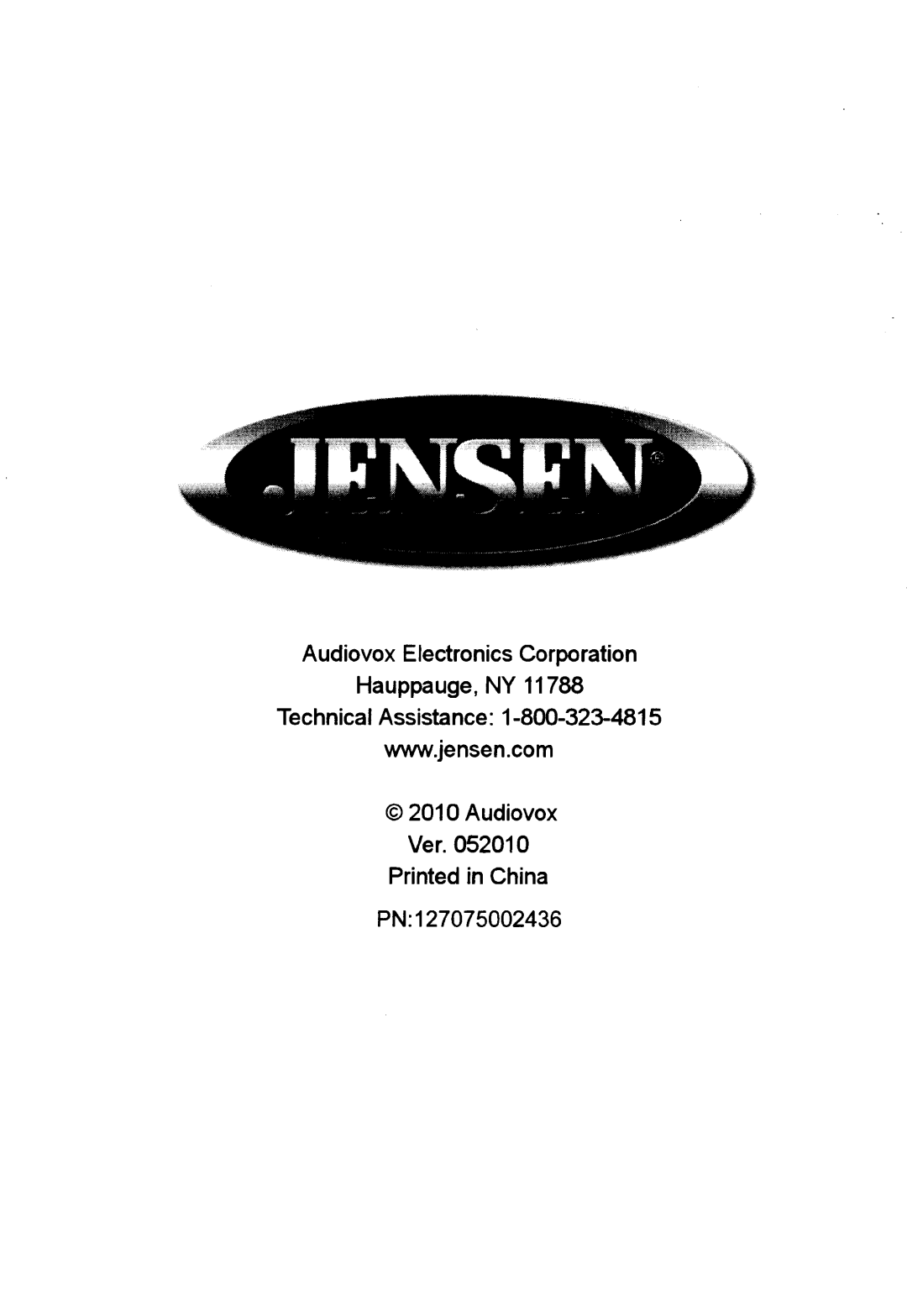 Jensen VM8514 operating instructions 