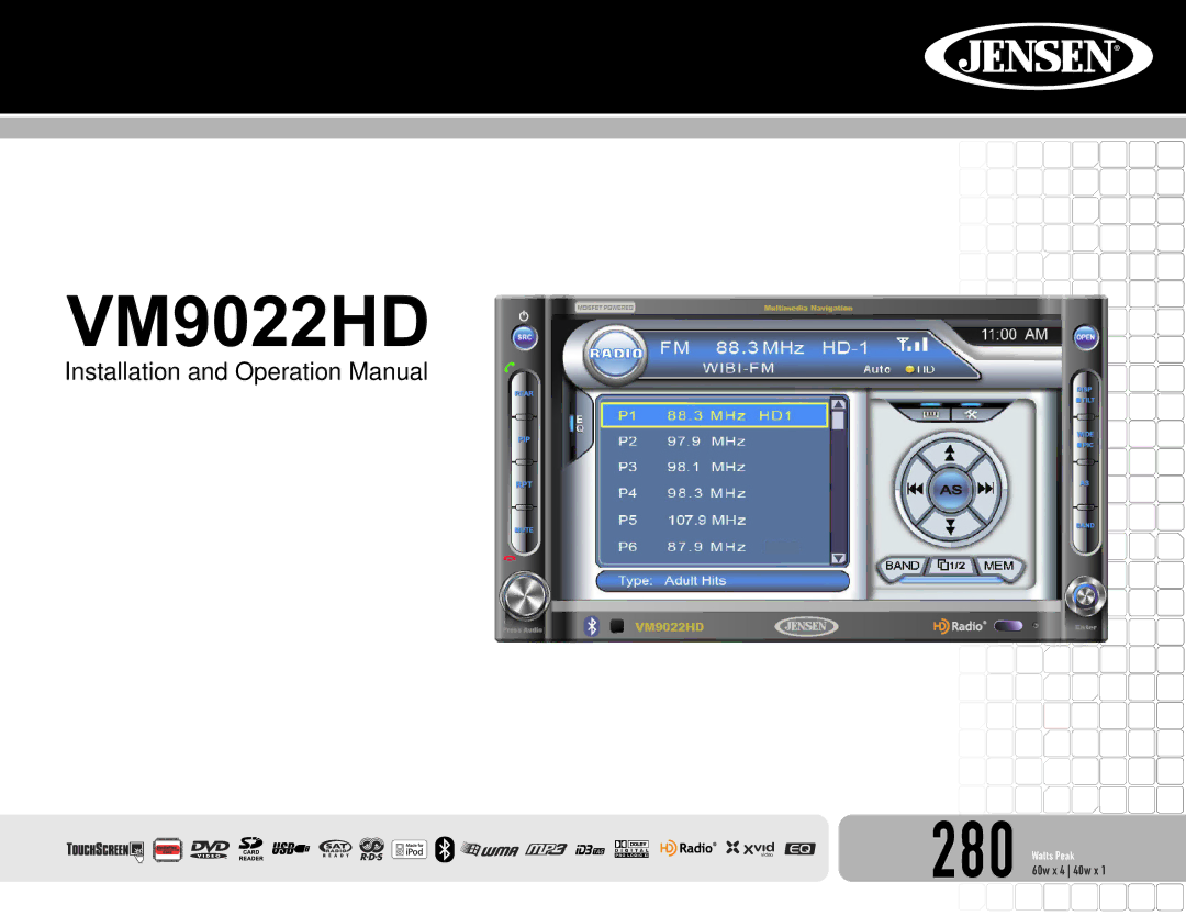 Jensen VM9022HD operation manual 