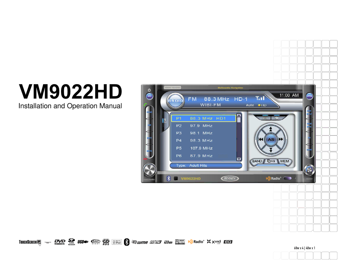 Jensen VM9022HD operation manual 