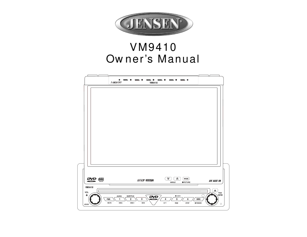 Jensen VM9410 owner manual 