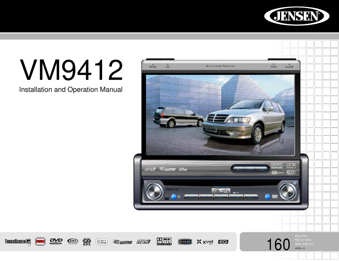 Jensen operation manual VM9412 Band AS 