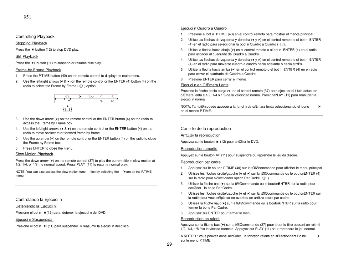 Jensen VM9510 owner manual Controlling Playback, Controlando la Ejecución, Contrôle de la reproduction 