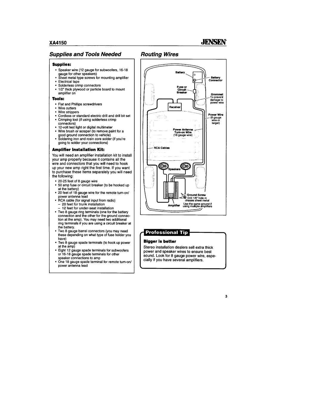 Jensen XA4150 manual 