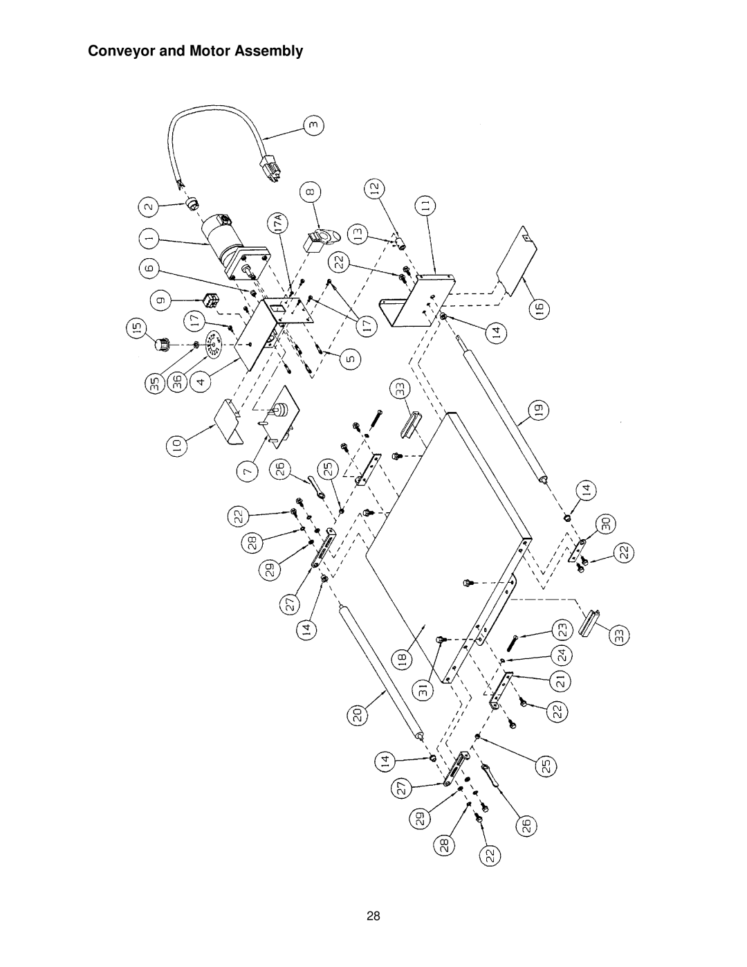 Jet Tools 16-32 Plus operating instructions Conveyor and Motor Assembly 