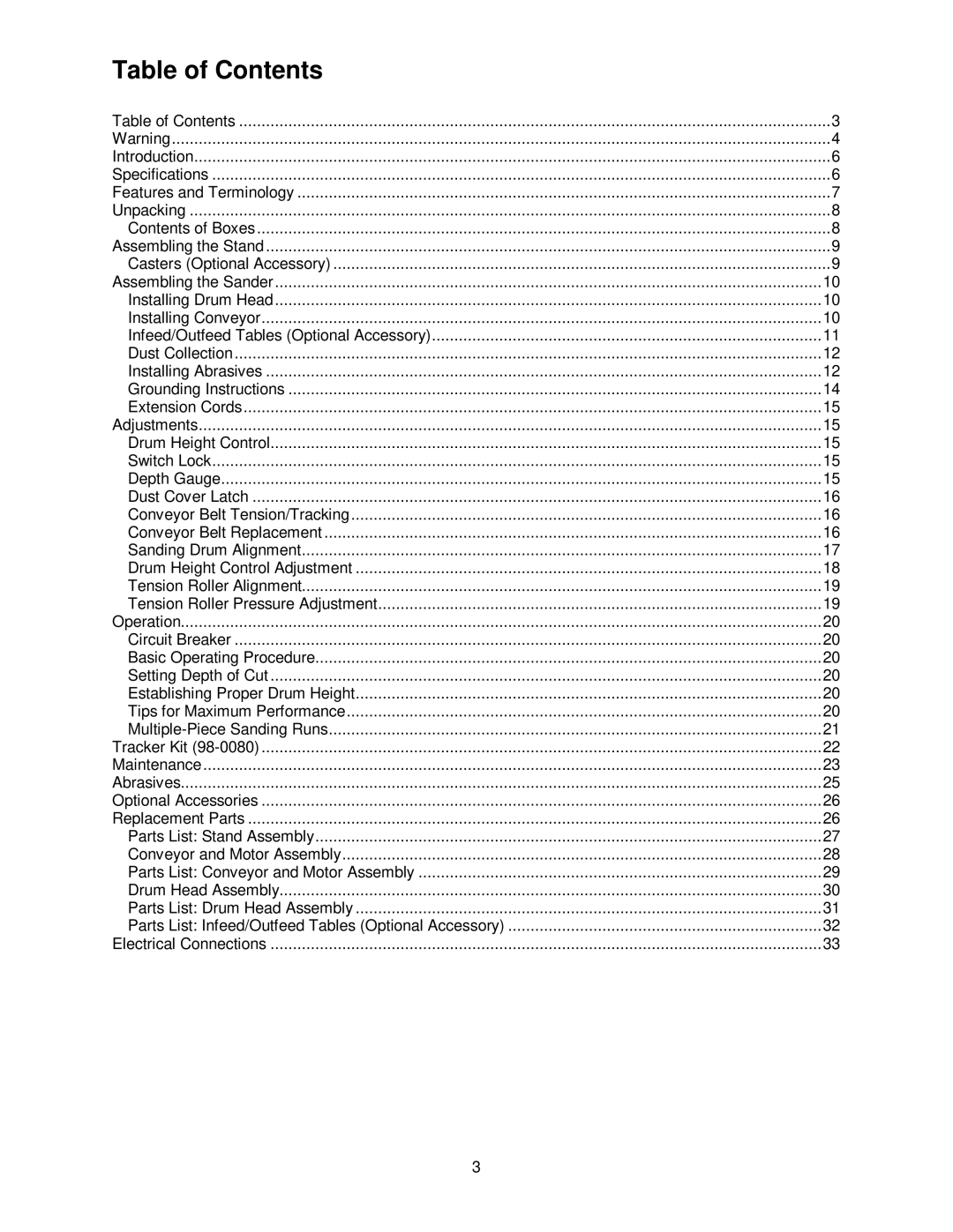 Jet Tools 16-32 Plus operating instructions Table of Contents 