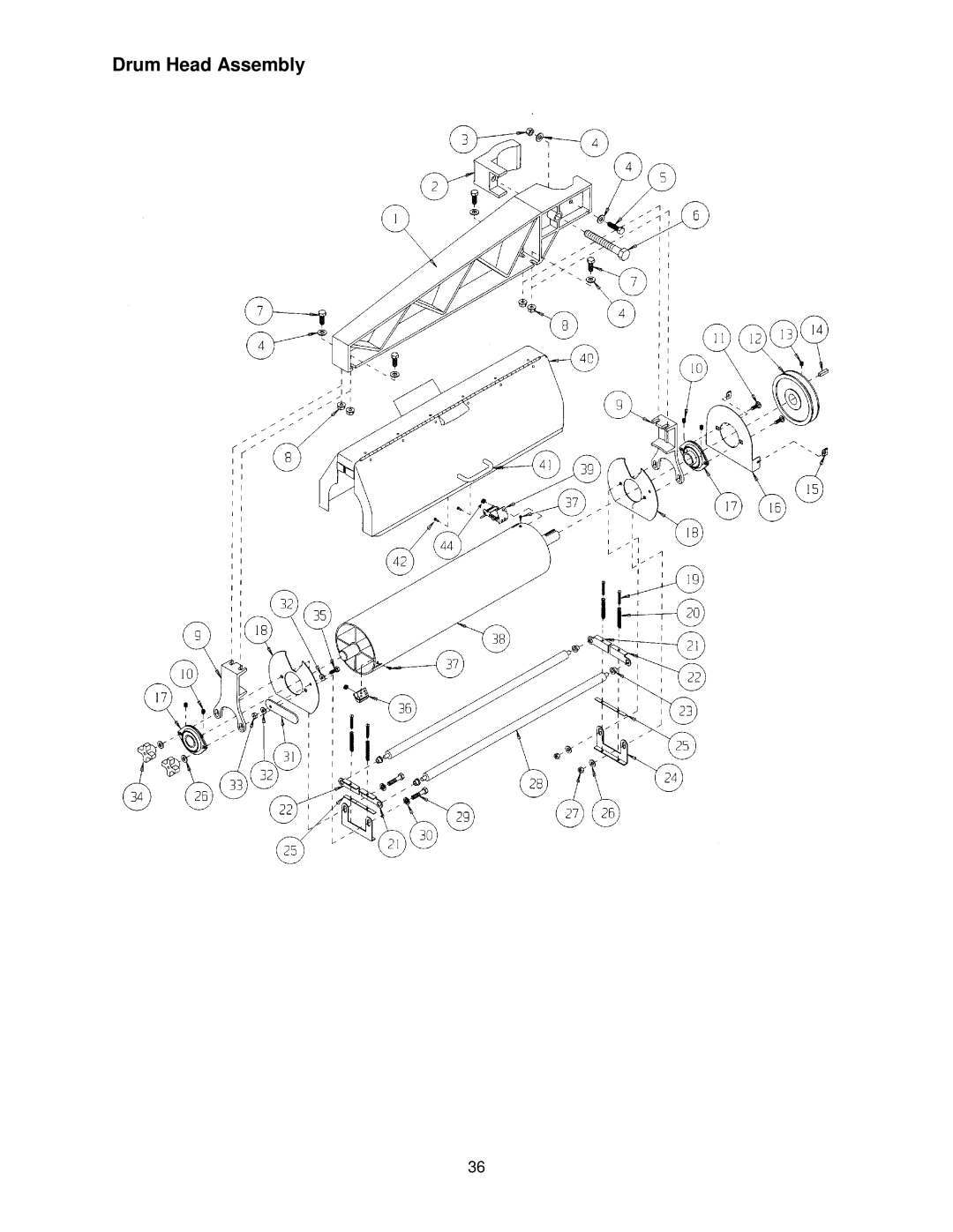 Jet Tools 22-44 Pro operating instructions Drum Head Assembly 