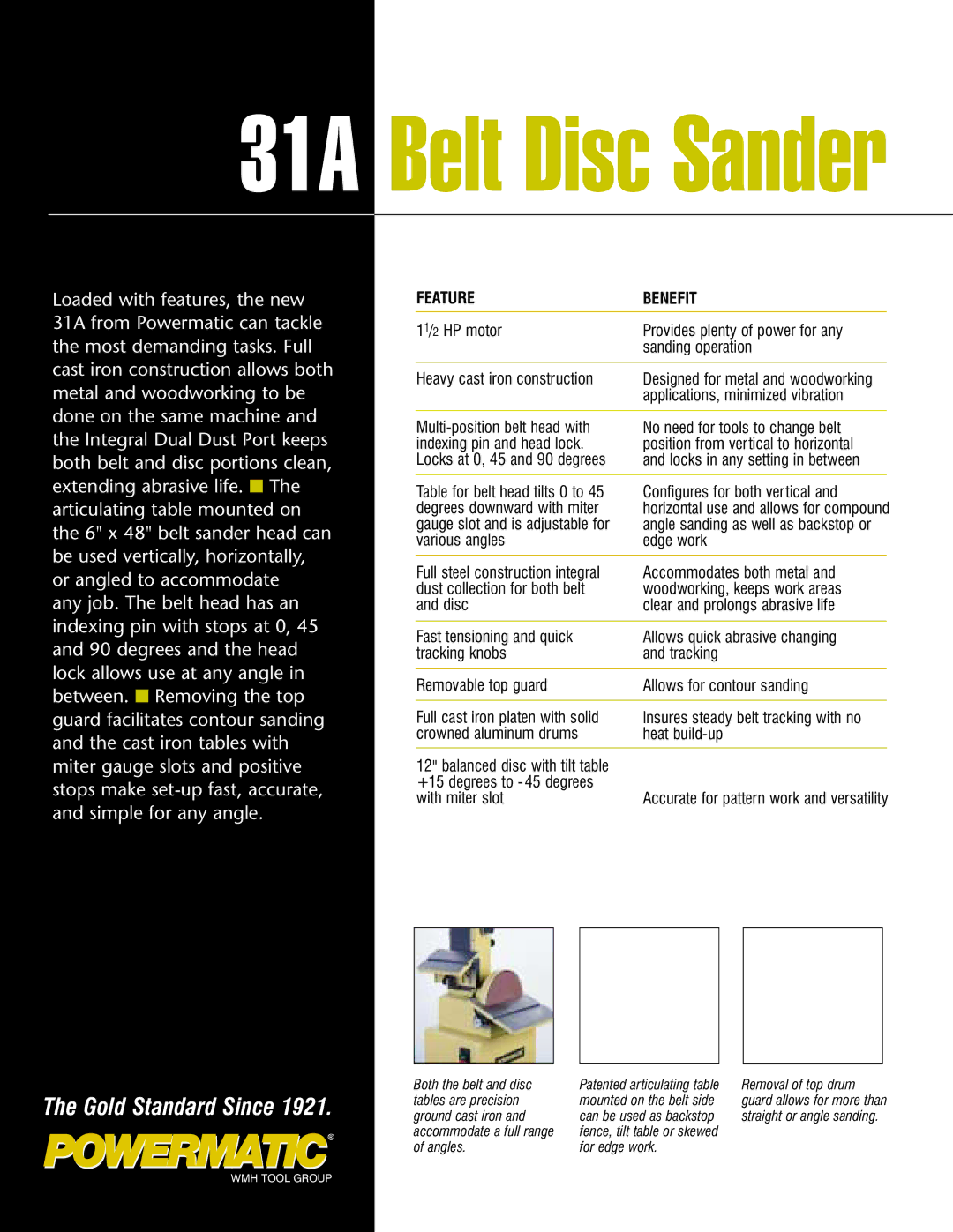 Jet Tools manual 31A Belt Disc Sander 