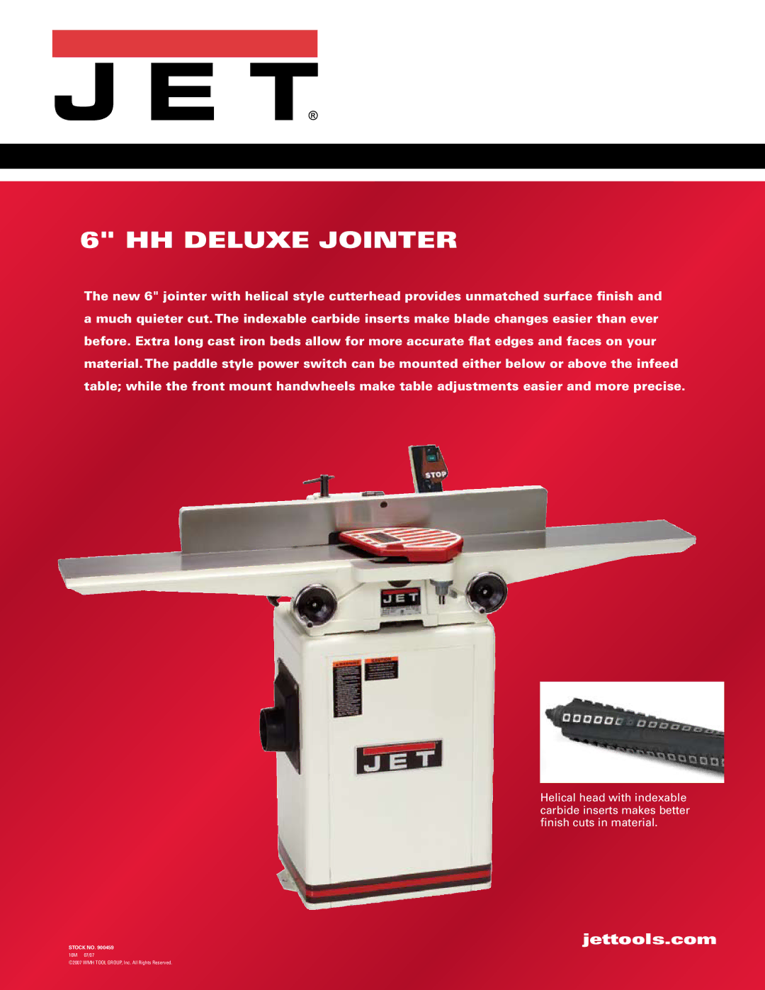 Jet Tools 6 HH manual HH Deluxe Jointer 