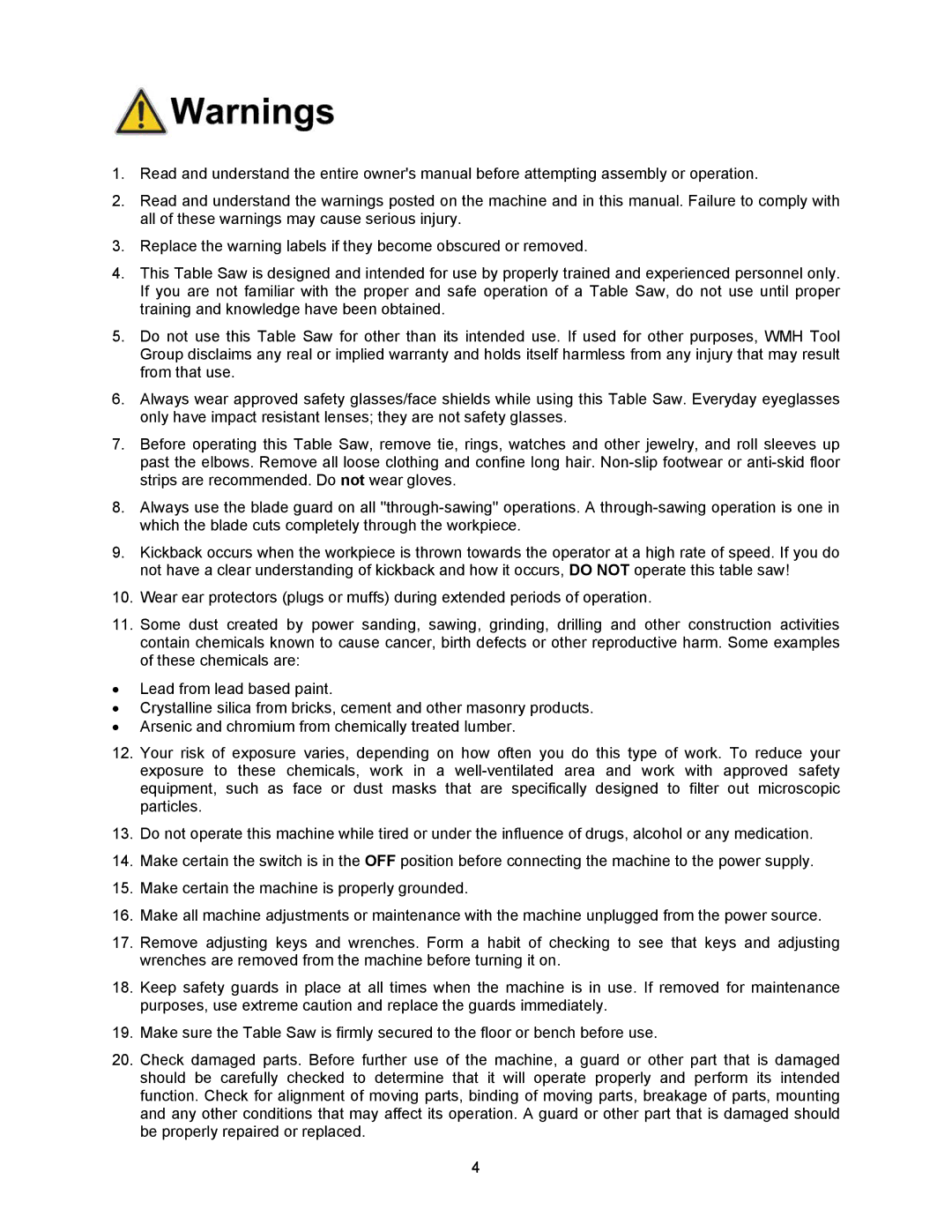 Jet Tools 708315BTA operating instructions 