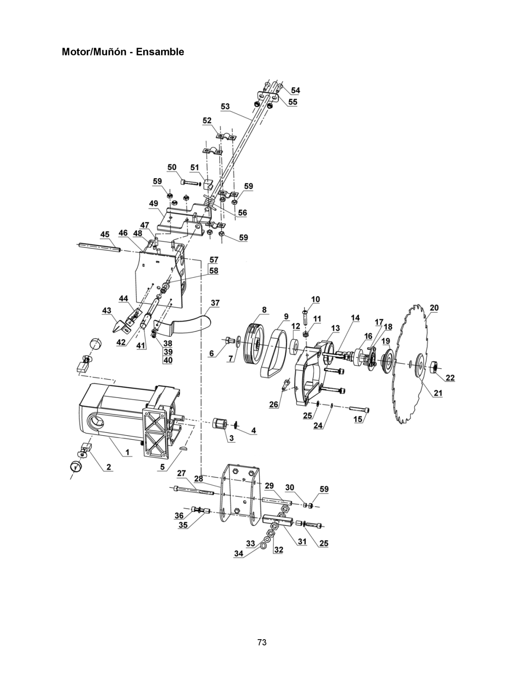 Jet Tools 708315BTA operating instructions Motor/Muñón Ensamble 