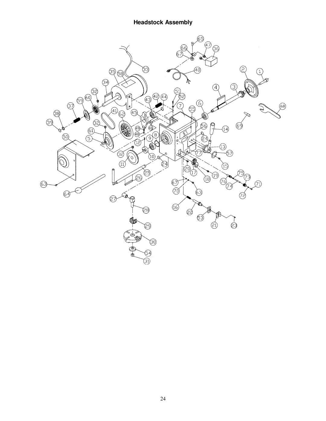 Jet Tools 708358 operating instructions Headstock Assembly 