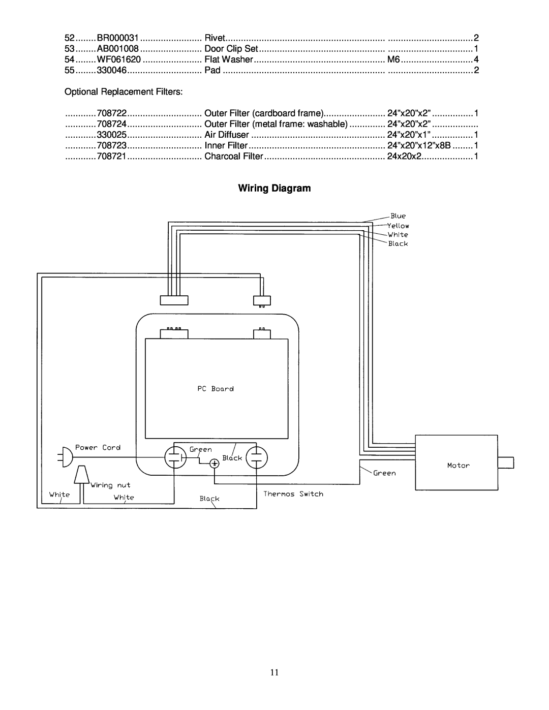 Jet Tools AFS-2000 owner manual Wiring Diagram 