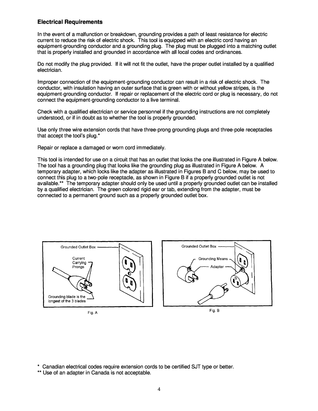 Jet Tools AFS-2000 owner manual Electrical Requirements 