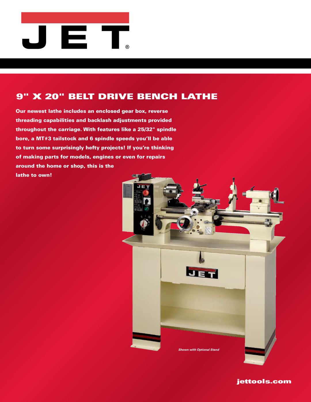 Jet Tools BD-920W manual Belt Drive Bench Lathe 