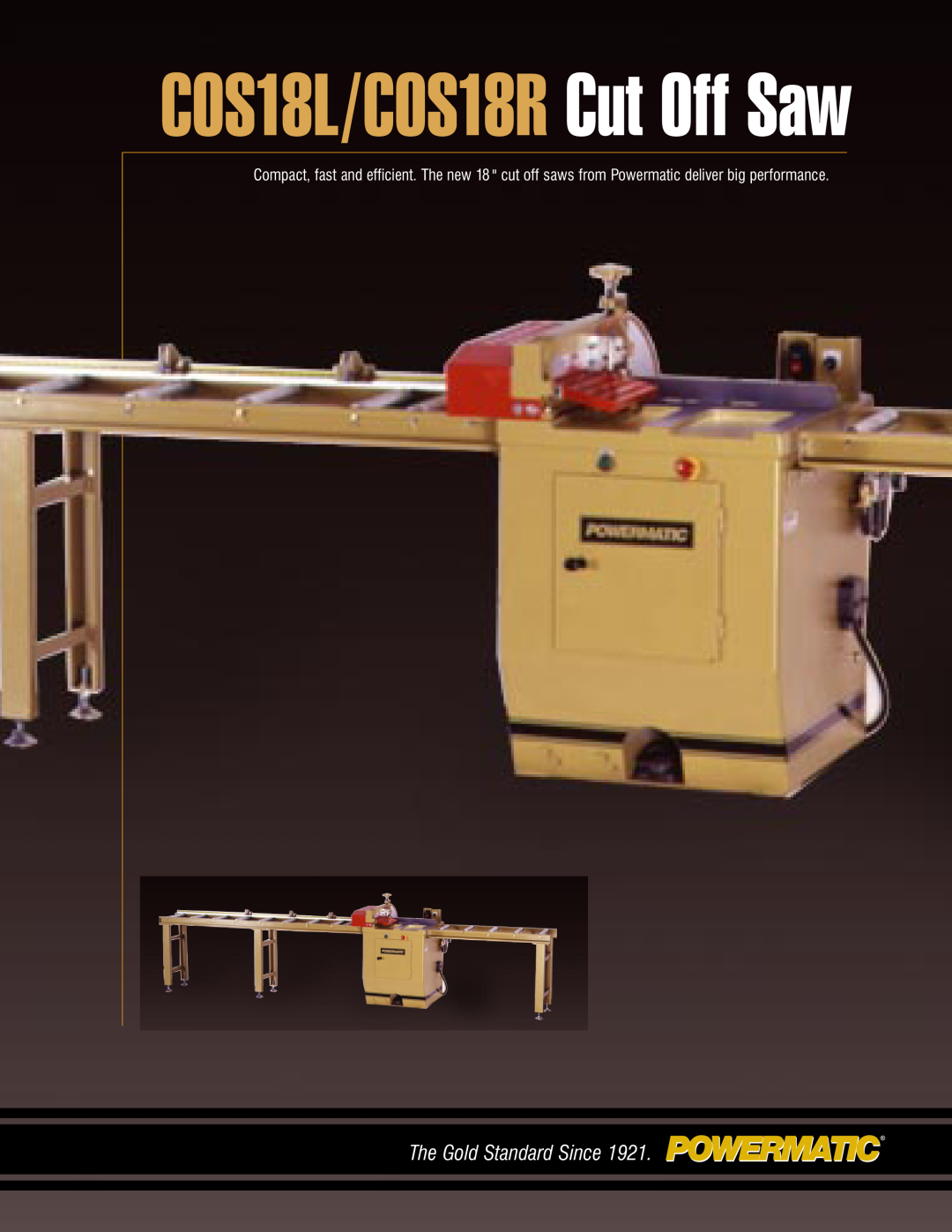 Jet Tools manual The Gold Standard Since, COS18L/COS18R Cut Off Saw 