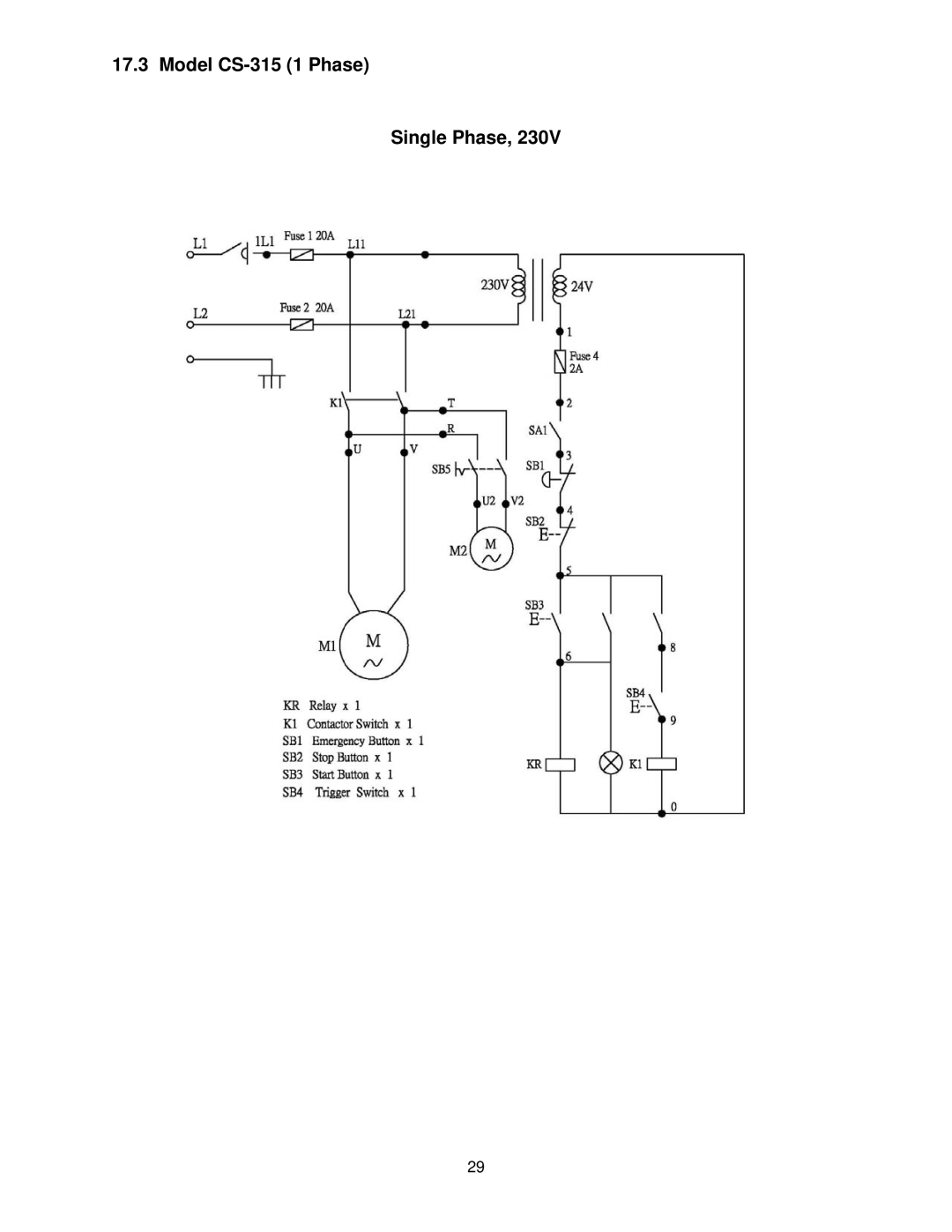 Jet Tools CS-275 operating instructions Model CS-315 1 Phase Single Phase 