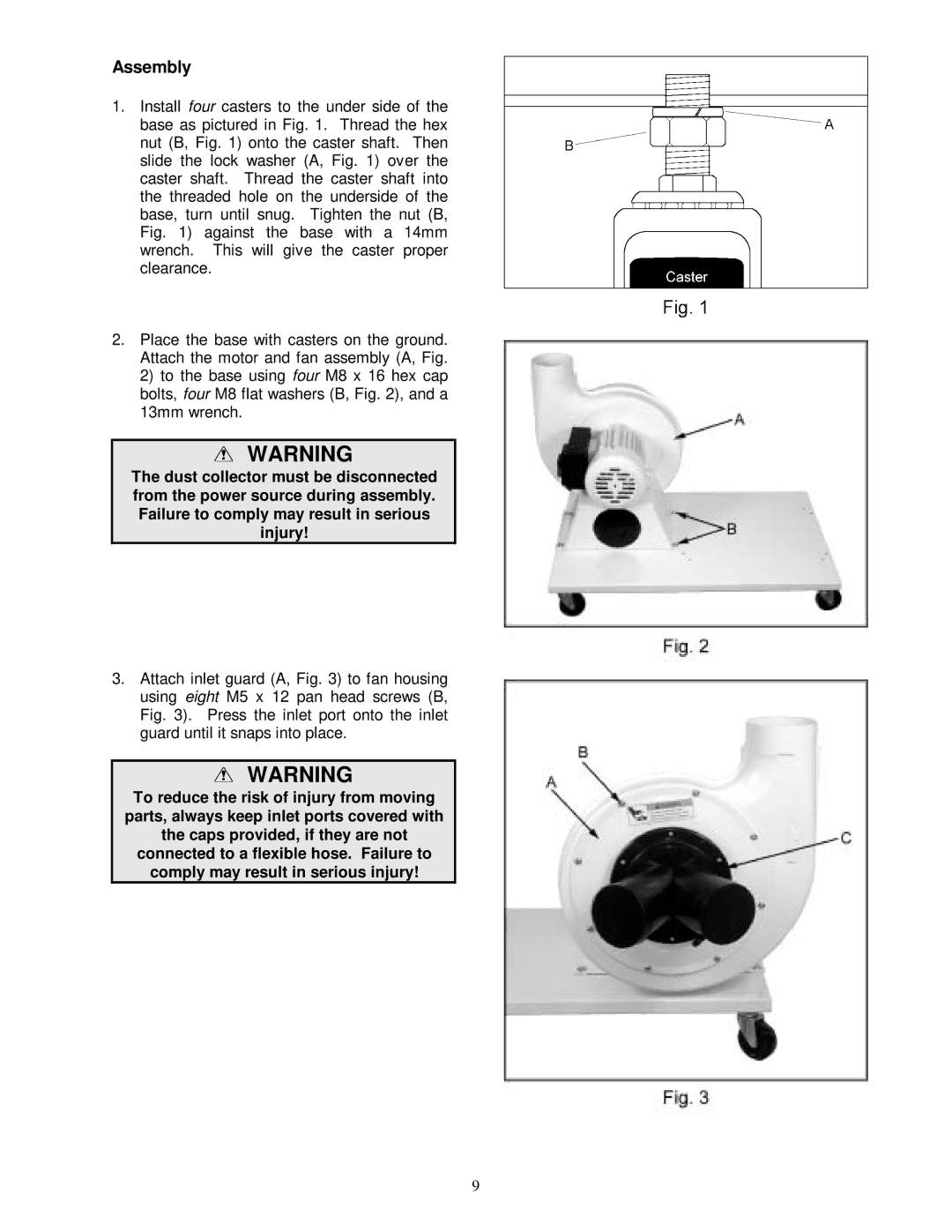 Jet Tools DC-1100C owner manual Assembly 