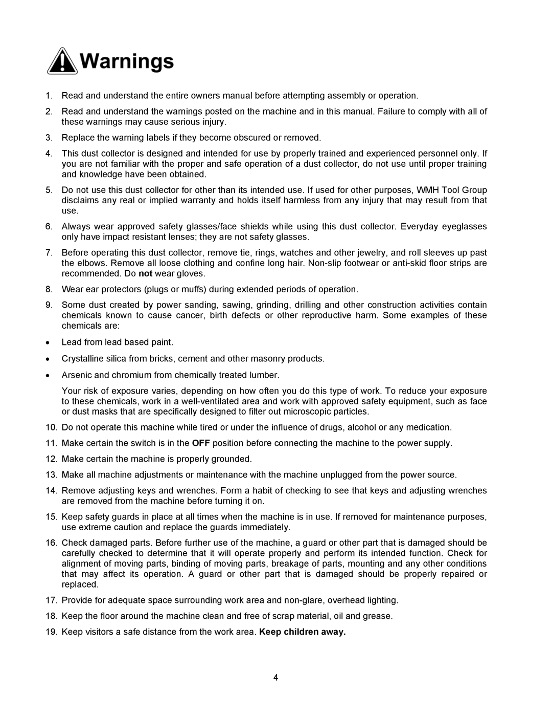 Jet Tools DC-1100G operating instructions 