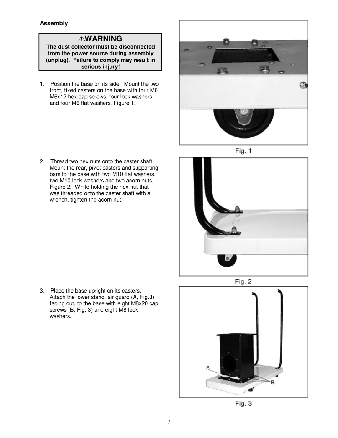 Jet Tools DC-1200FS owner manual Assembly 