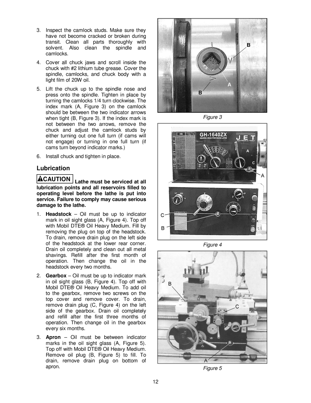 Jet Tools GH-1440ZX operating instructions Lubrication 