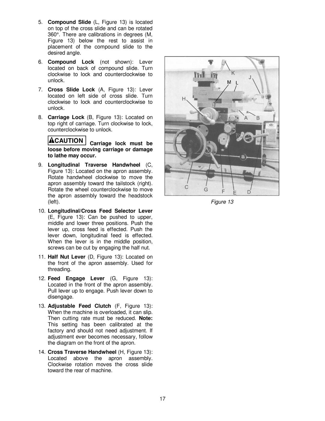 Jet Tools GH-1440ZX operating instructions Left 