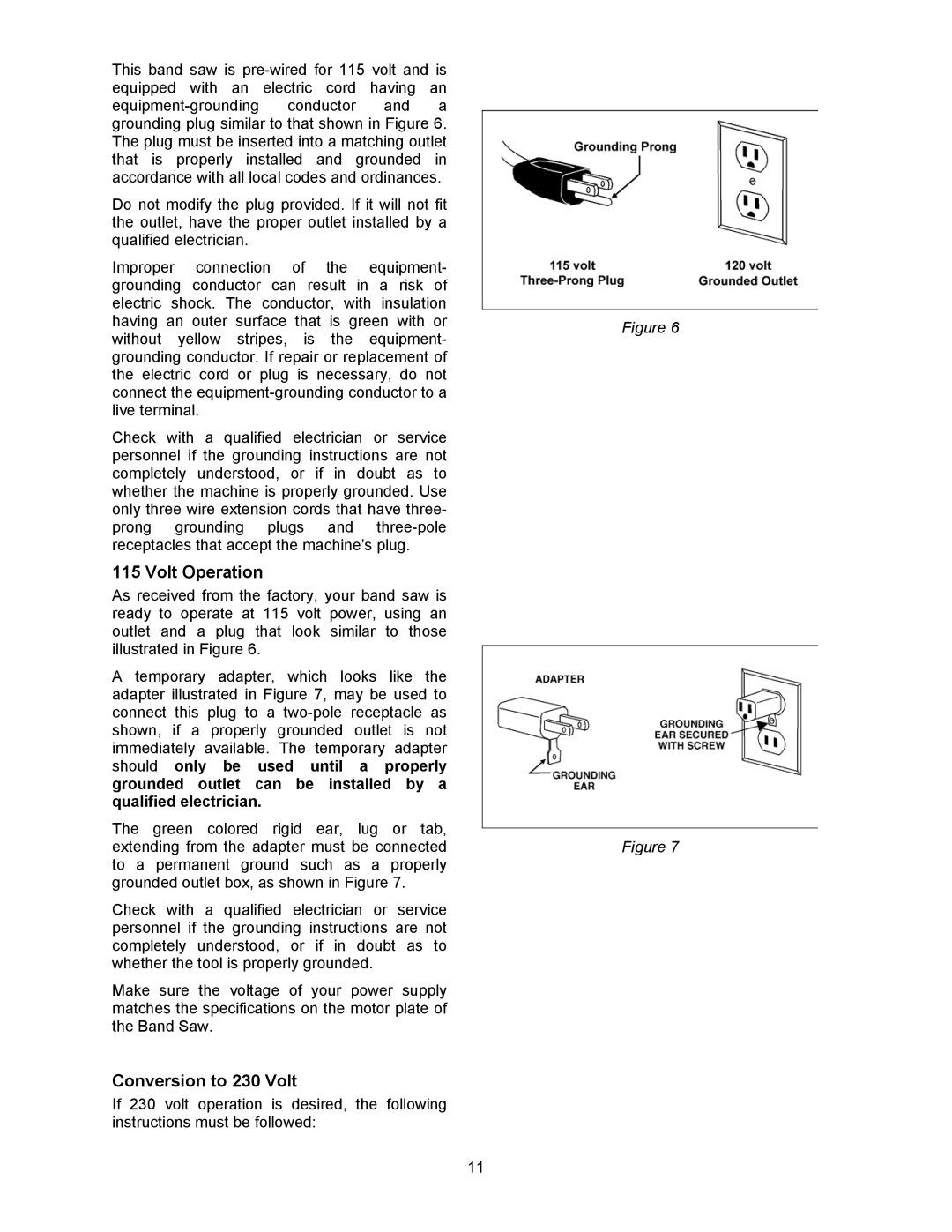 Jet Tools HBS-56S operating instructions Volt Operation 