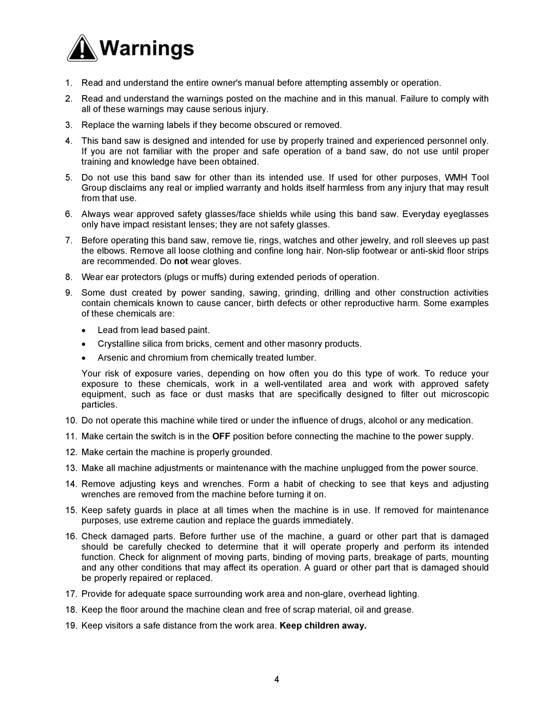 Jet Tools HBS-56S operating instructions 