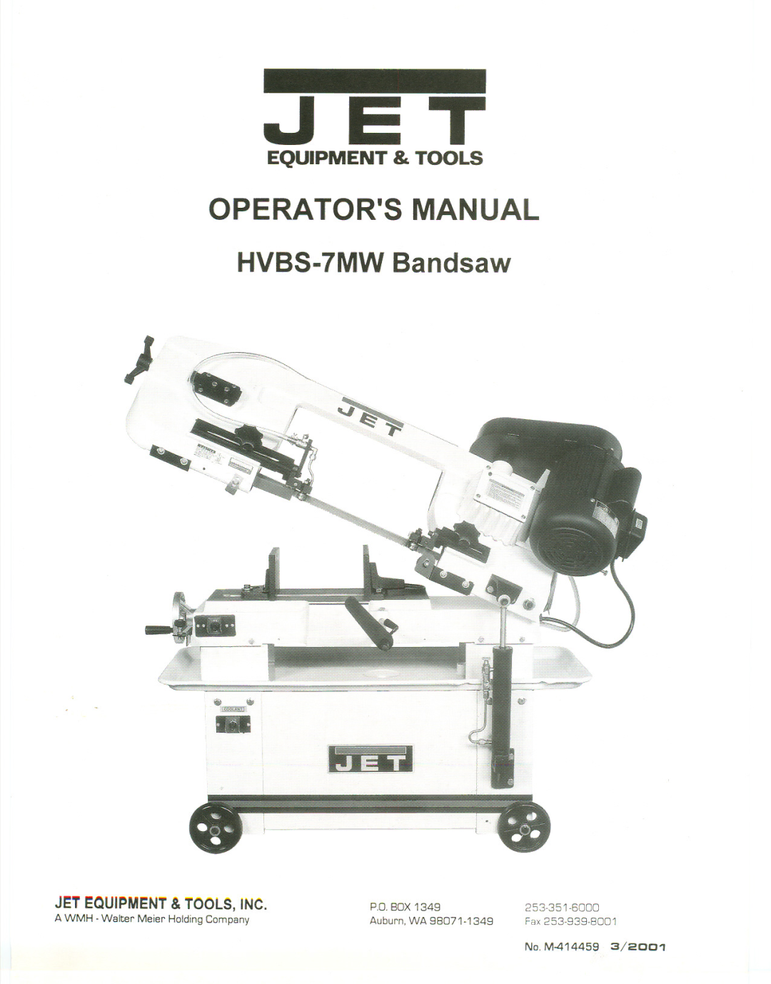 Jet Tools HBVS-7MW manual Jet 