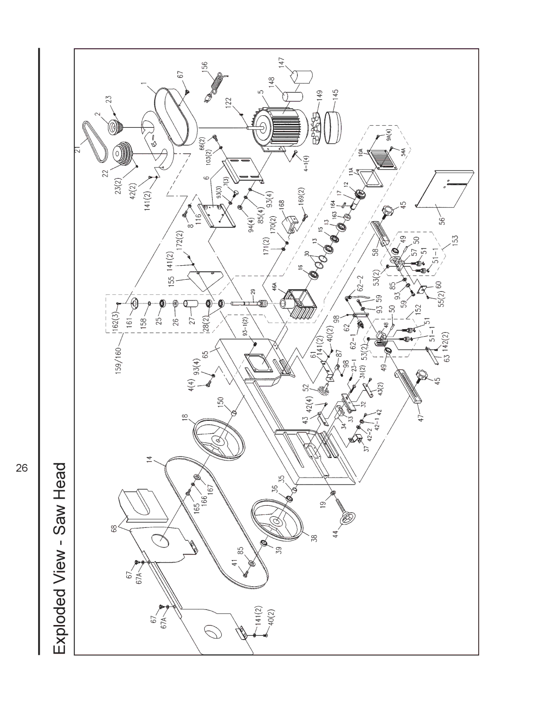 Jet Tools J-3410-2 operating instructions Exploded View Saw Head 