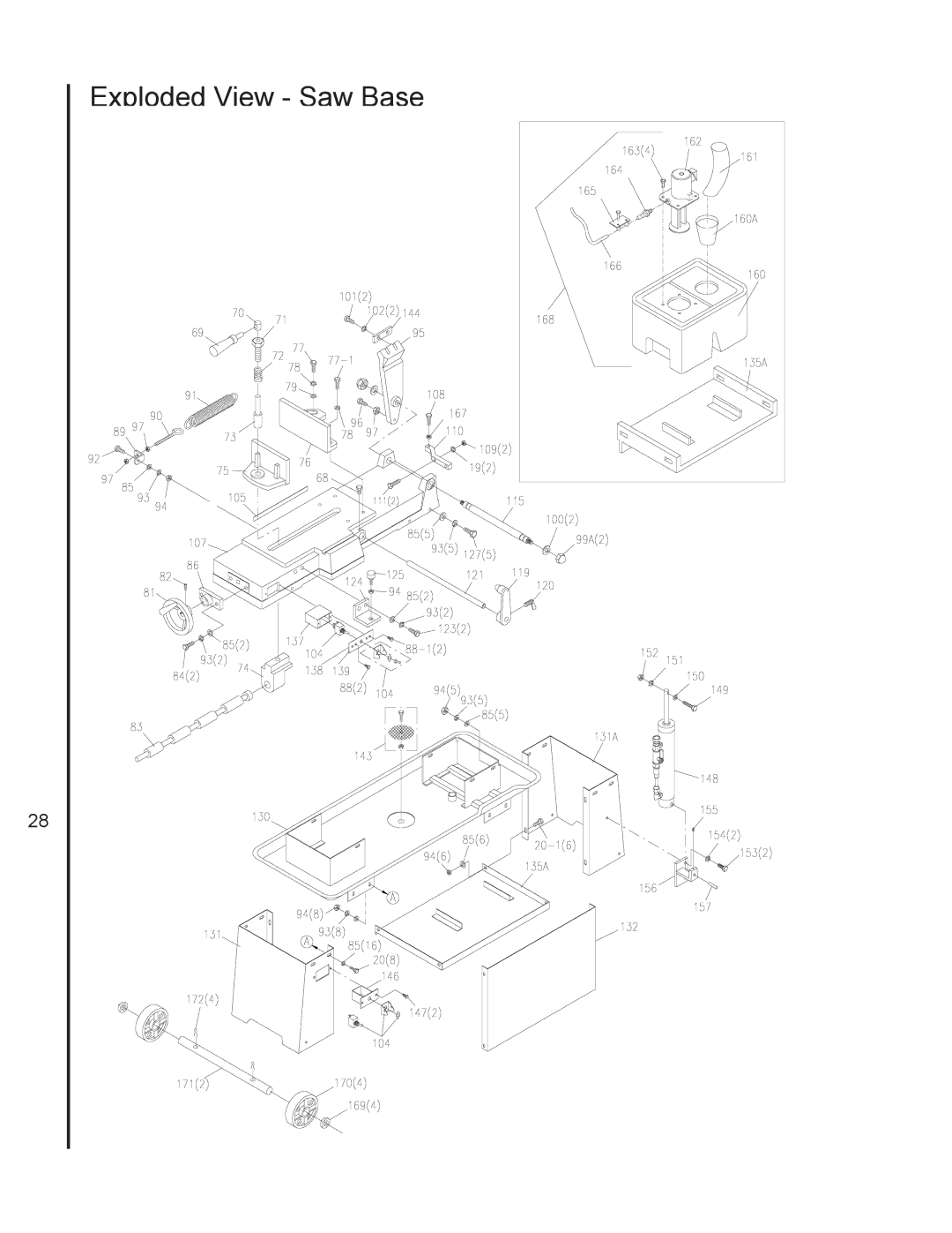 Jet Tools J-3410-2 operating instructions Exploded View Saw Base 