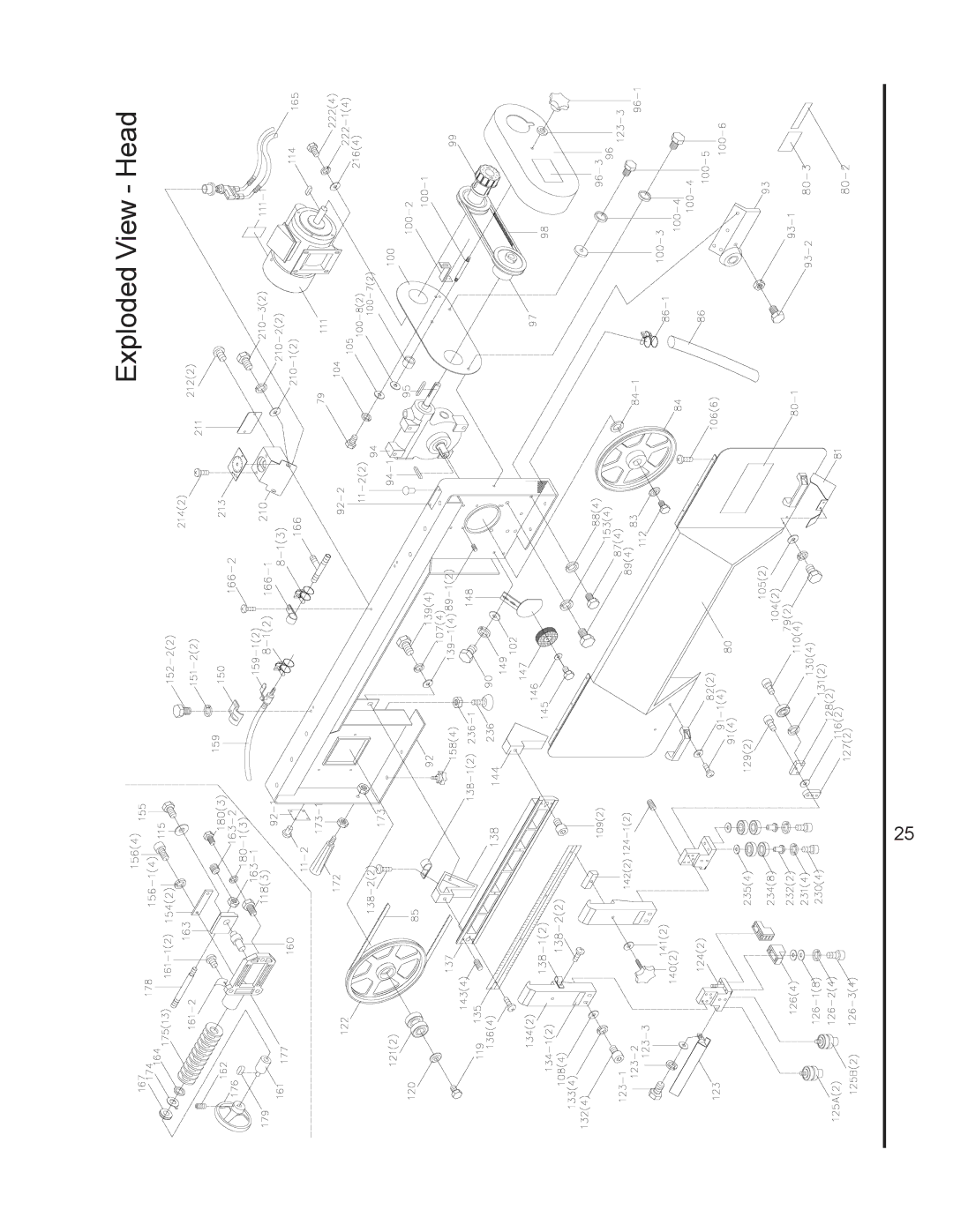 Jet Tools J-7040, J-7020 operating instructions Exploded View Head 