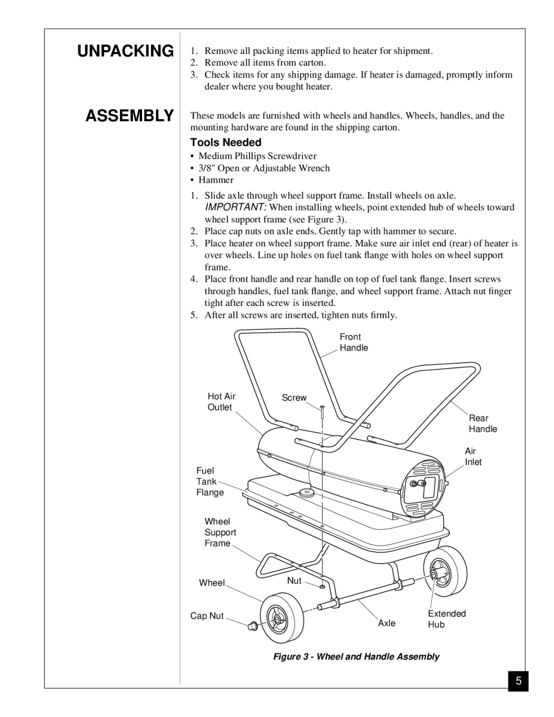 Jet Tools J150ECA, J100ECA owner manual Unpacking Assembly, Tools Needed 