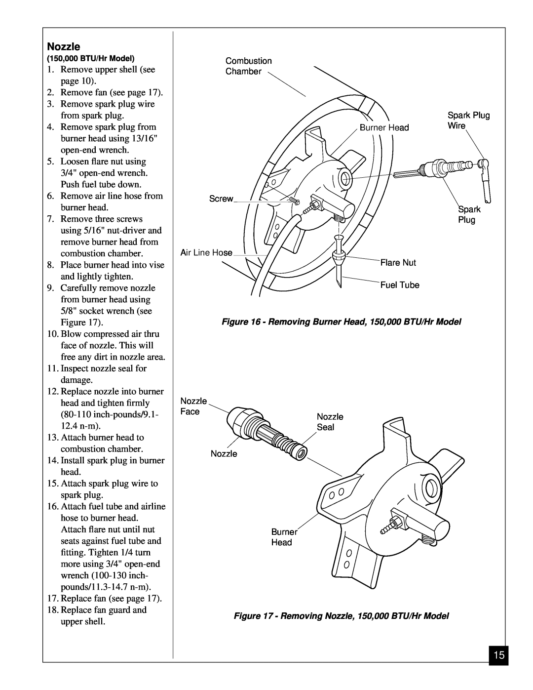 Jet Tools J150ECA, J100ECA owner manual Nozzle, Remove upper shell see page 