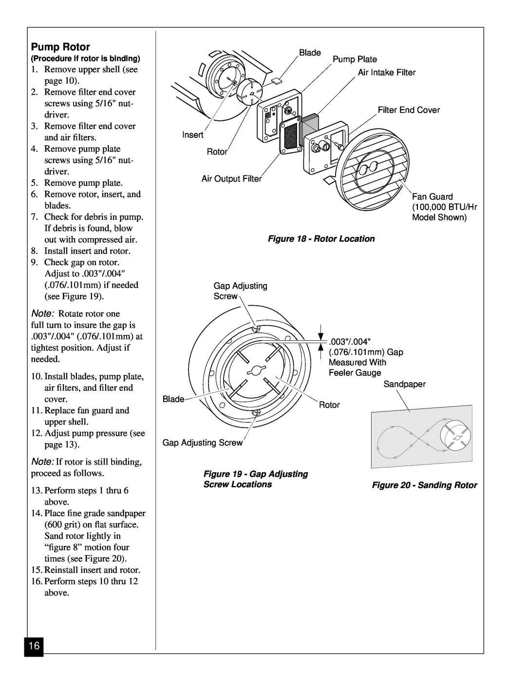 Jet Tools J100ECA, J150ECA owner manual Pump Rotor 
