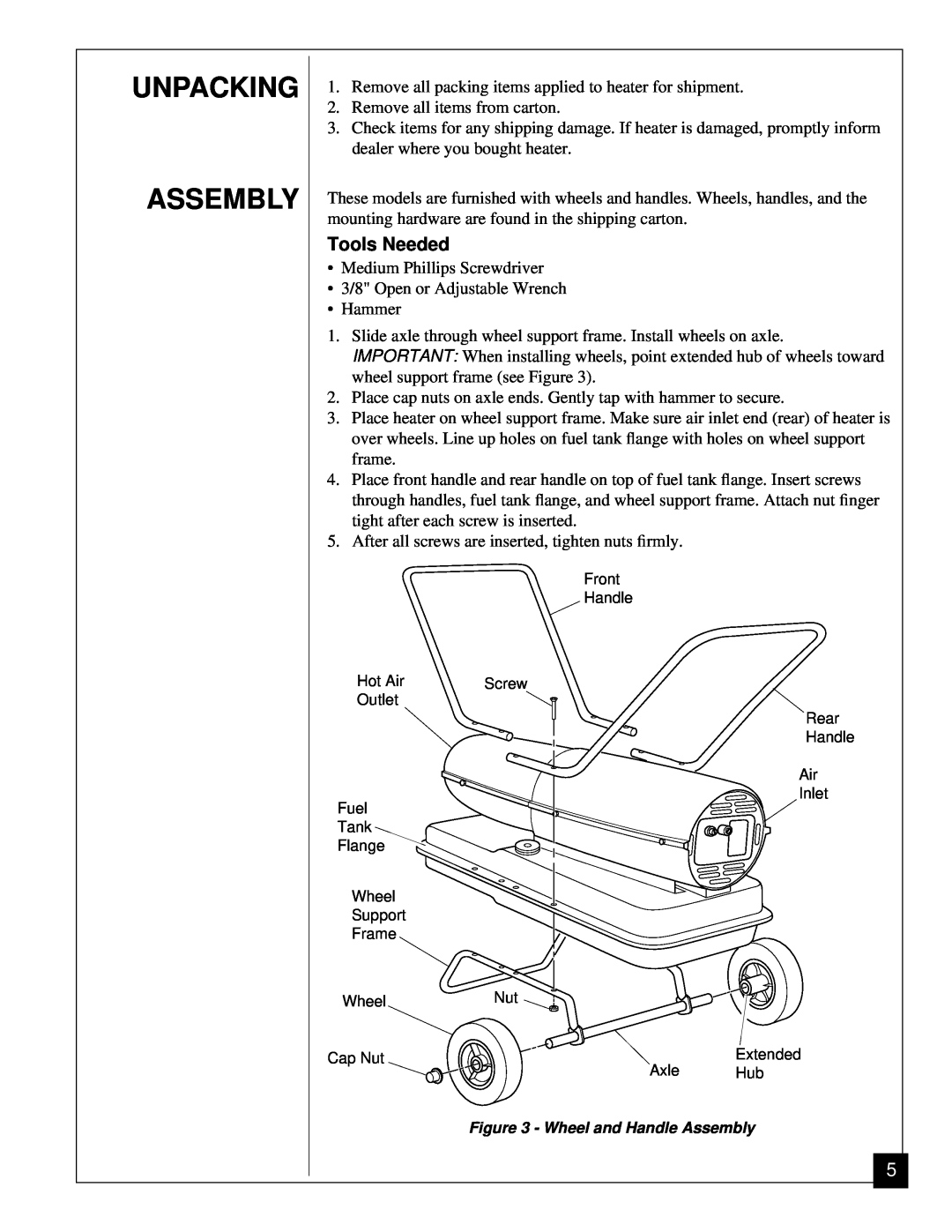 Jet Tools J150ECA, J100ECA owner manual Unpacking Assembly, Tools Needed 