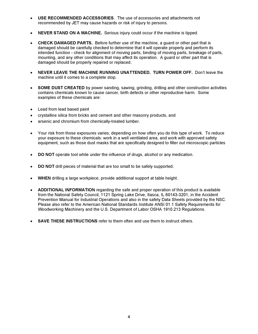 Jet Tools JDP-17MF operating instructions 