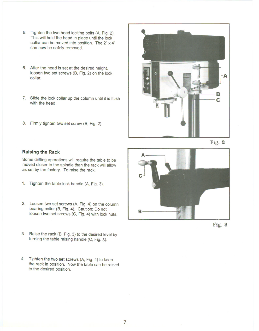 Jet Tools JDP-20VS manual Raising the Rack 