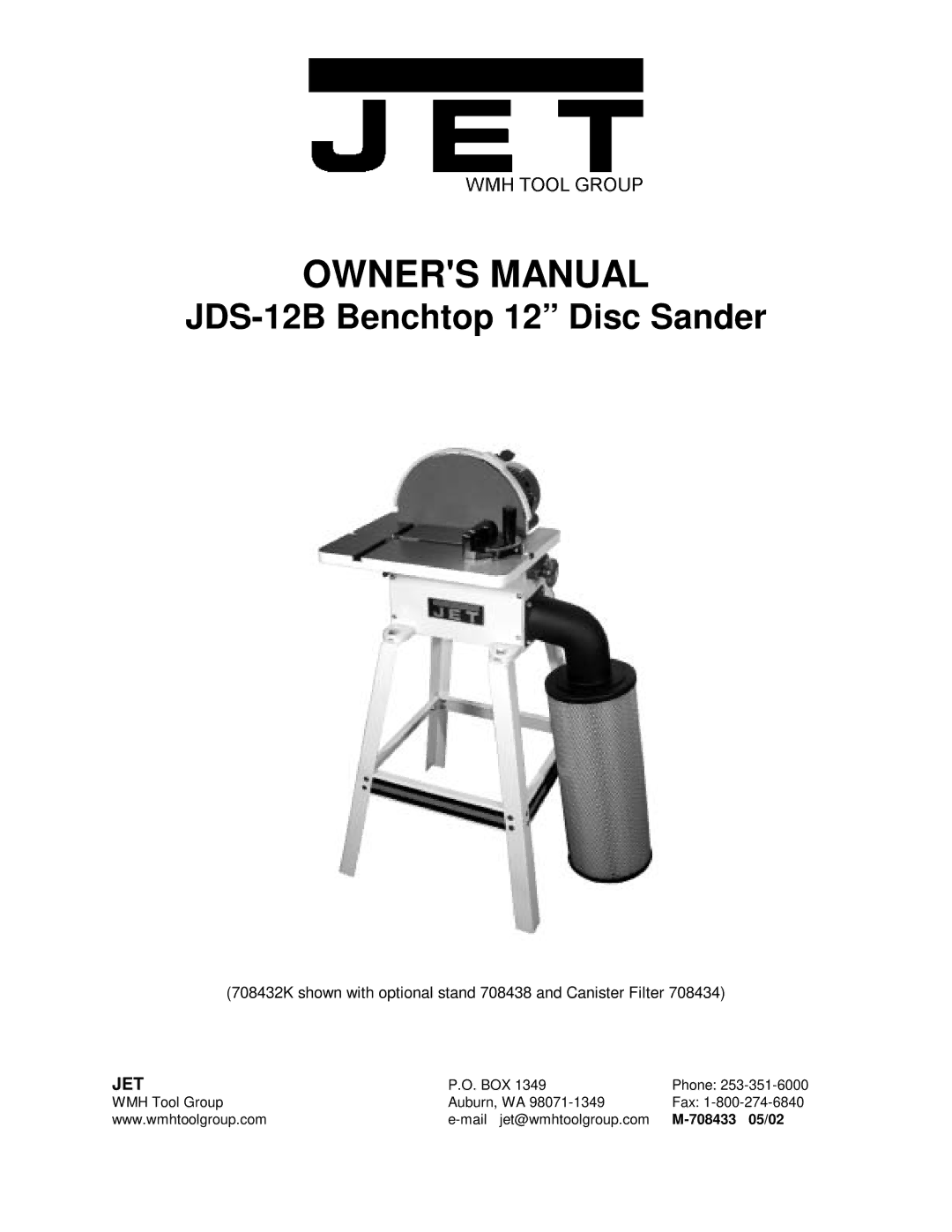 Jet Tools owner manual JDS-12B Benchtop 12 Disc Sander 