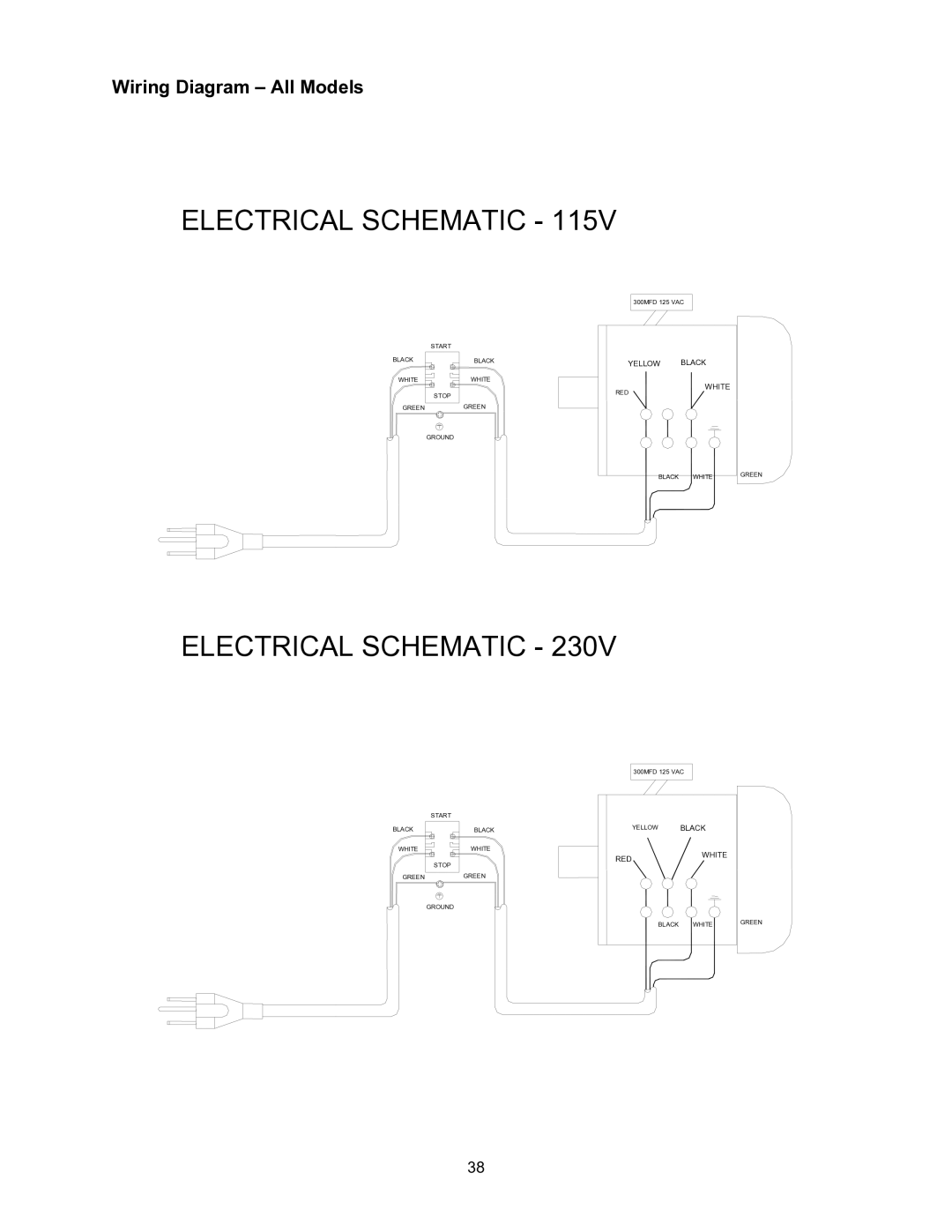 Jet Tools JJ-6CSX, JJ-6CSDX operating instructions Wiring Diagram All Models 