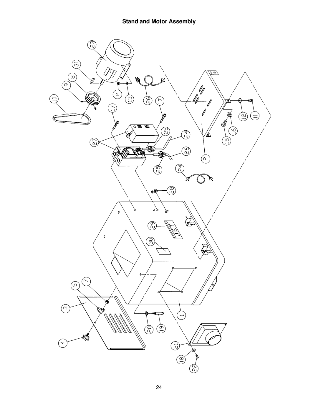 Jet Tools JJ-8CS owner manual Stand and Motor Assembly 