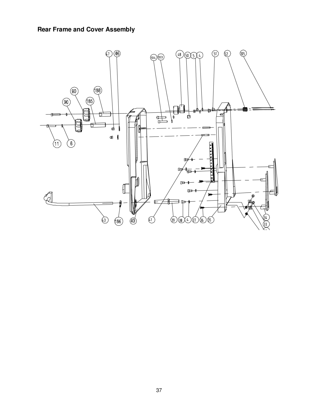 Jet Tools JJP-10BTOS operating instructions Rear Frame and Cover Assembly 