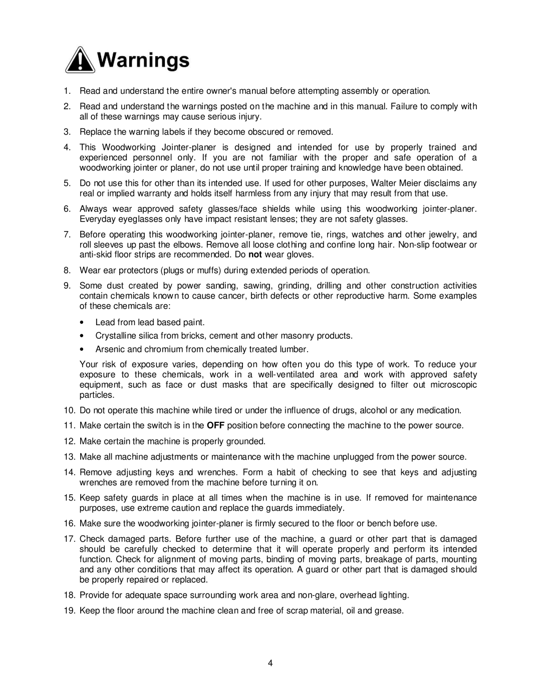 Jet Tools JJP-10BTOS operating instructions 