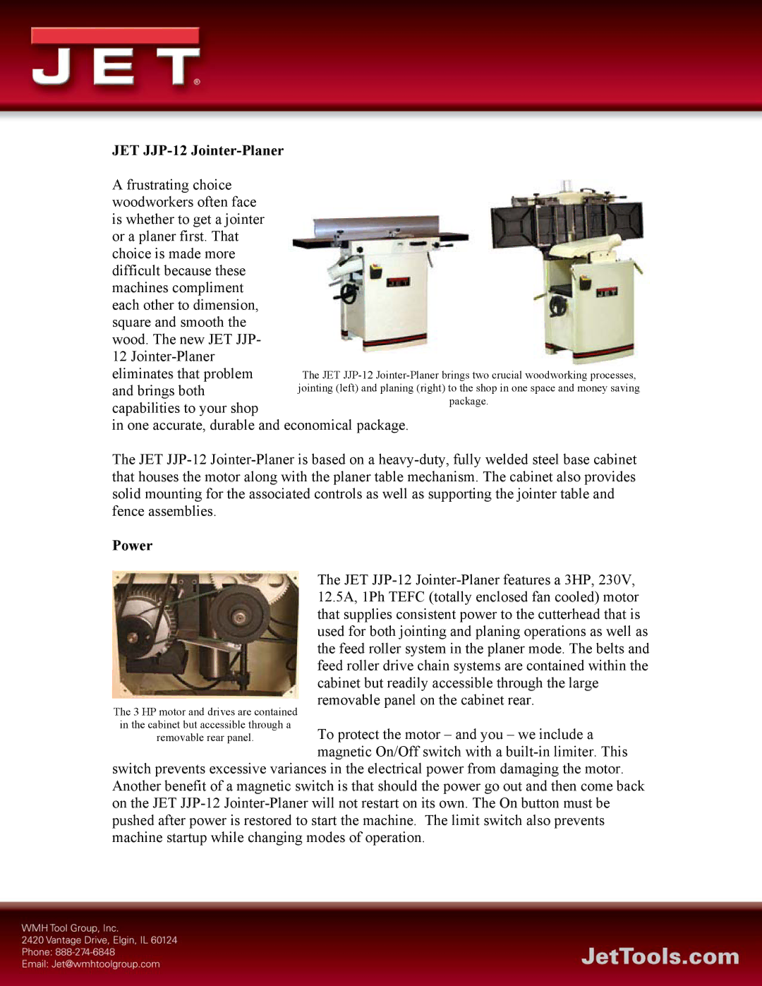 Jet Tools JJP-12 dimensions 