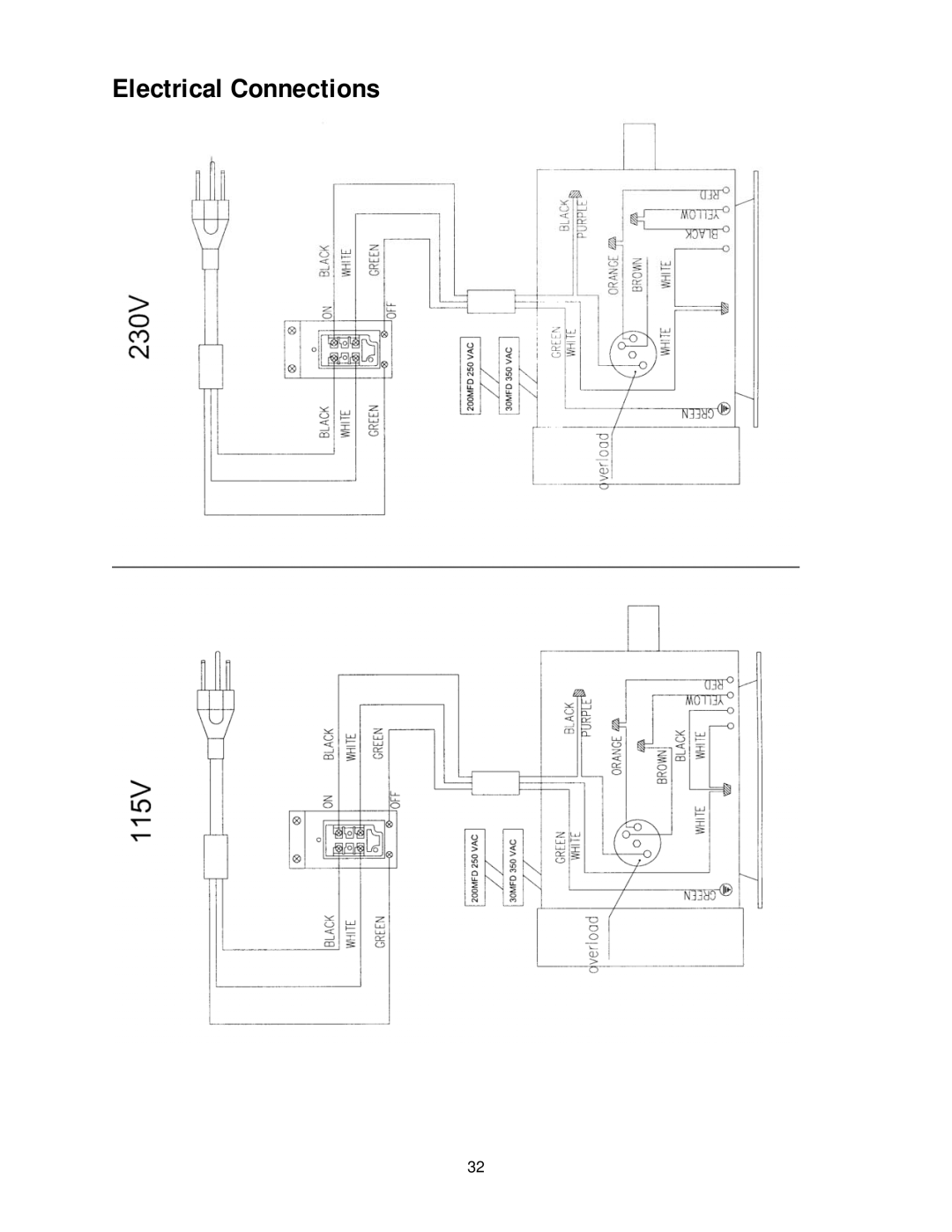 Jet Tools JPS-10TS operating instructions Electrical Connections 