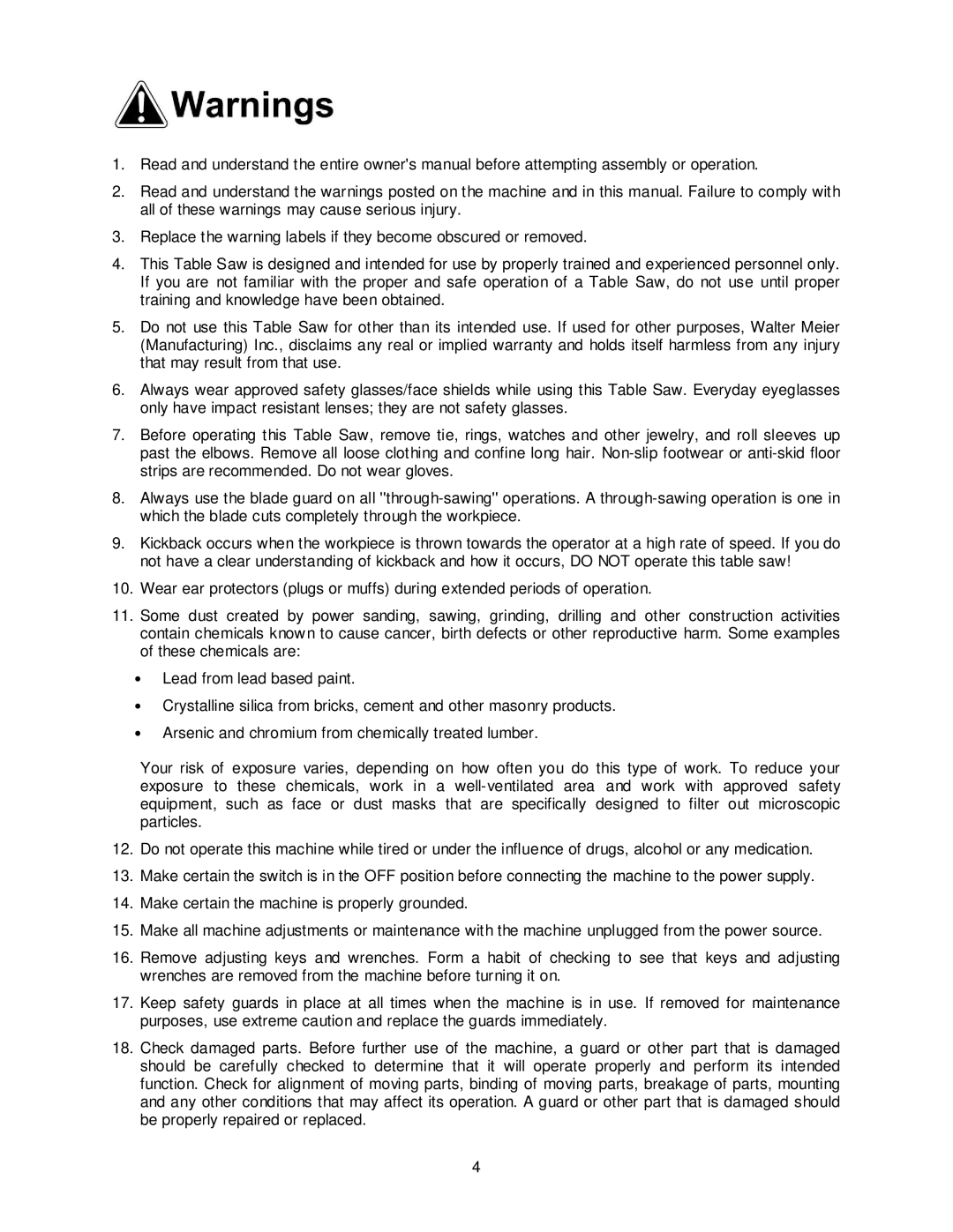 Jet Tools JPS-10TS operating instructions 