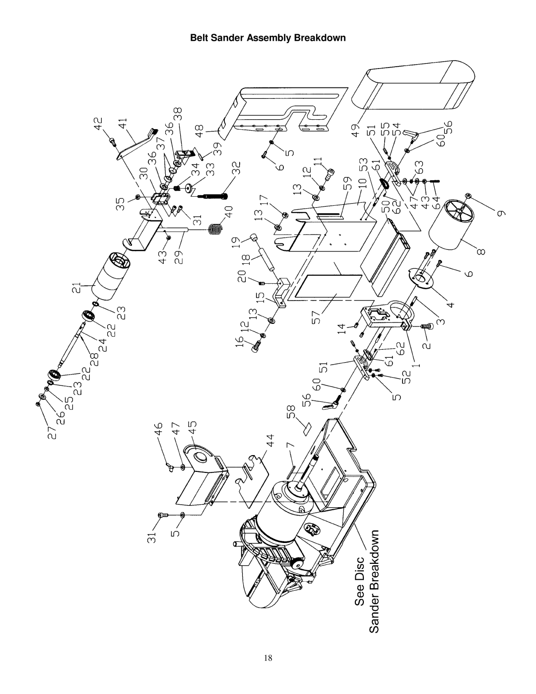 Jet Tools JSG-96 operating instructions Belt Sander Assembly Breakdown 