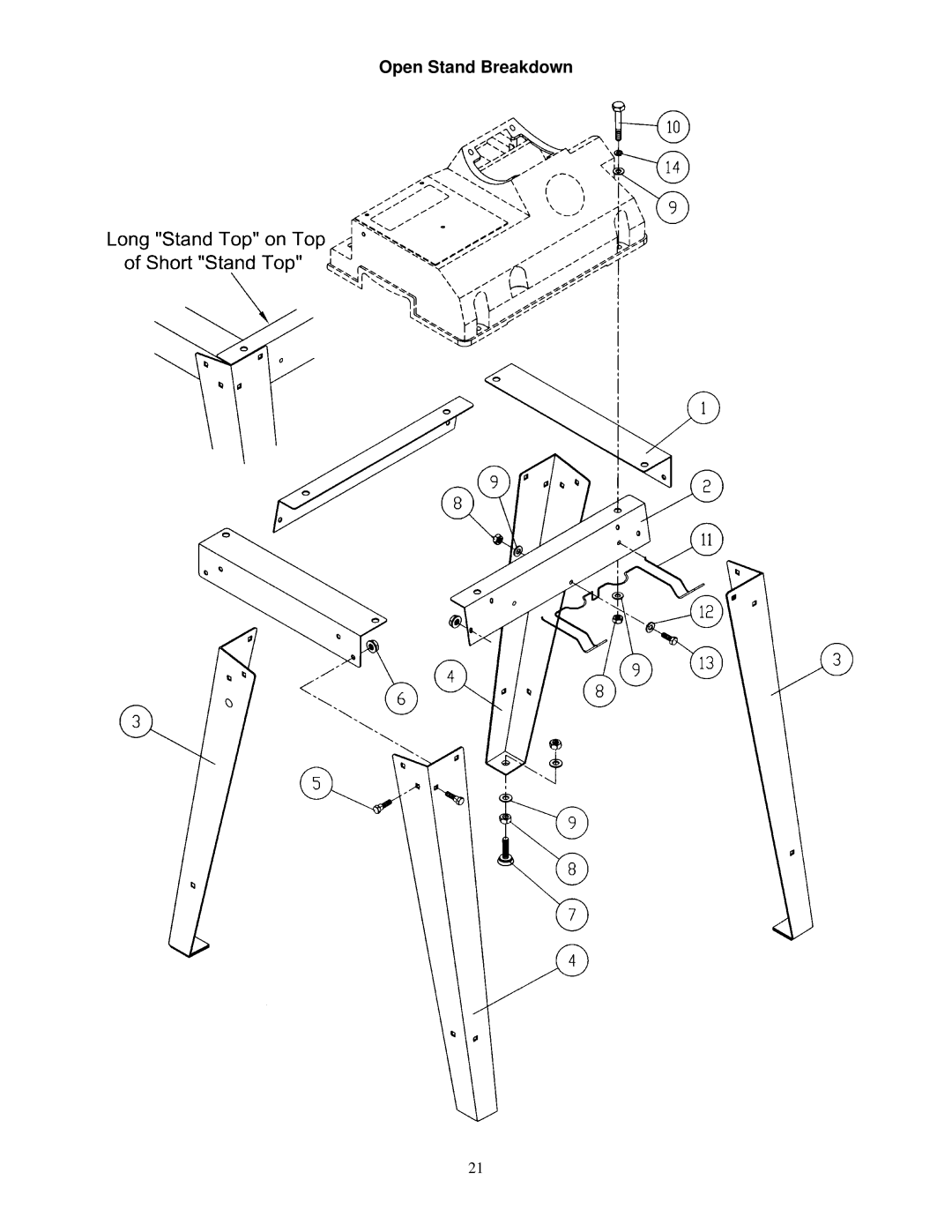 Jet Tools JSG-96 operating instructions Open Stand Breakdown 