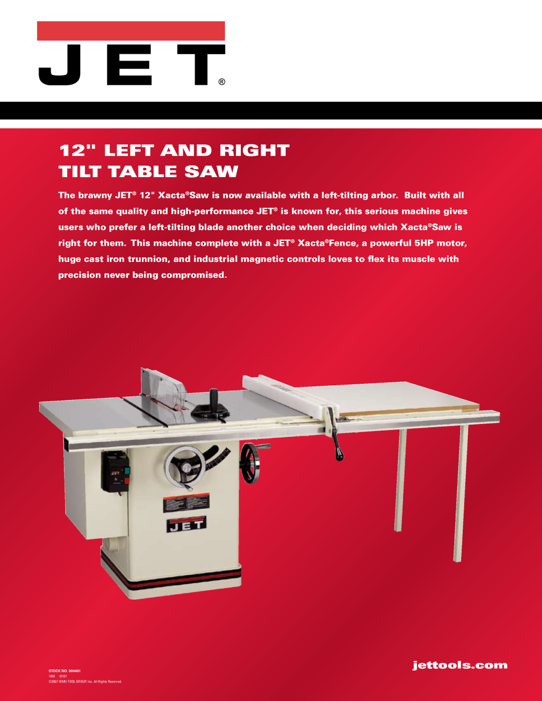 Jet Tools JTAS-12X50-1, JTAS-12XL50-5/1, JTAS-12X50-3, JTAS-12XL50-3 manual Left and Right tilt table saw 