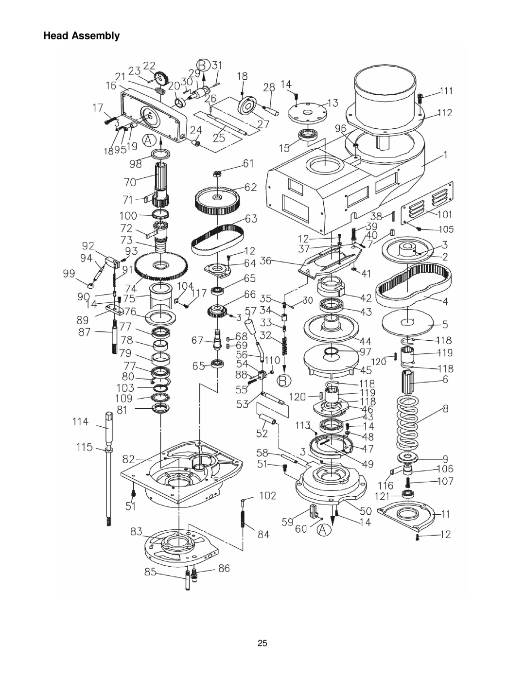 Jet Tools JTM-4VS operating instructions Head Assembly 