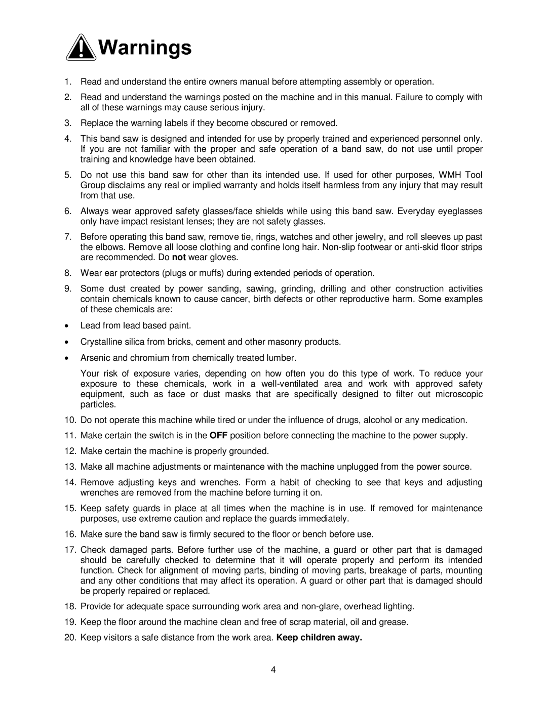 Jet Tools JWBS-14CS, JWBS-14OS operating instructions 